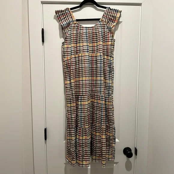 Ann Taylor Loft Flutter Sleeve MIDI Dress Sz Small - Picture 3 of 5